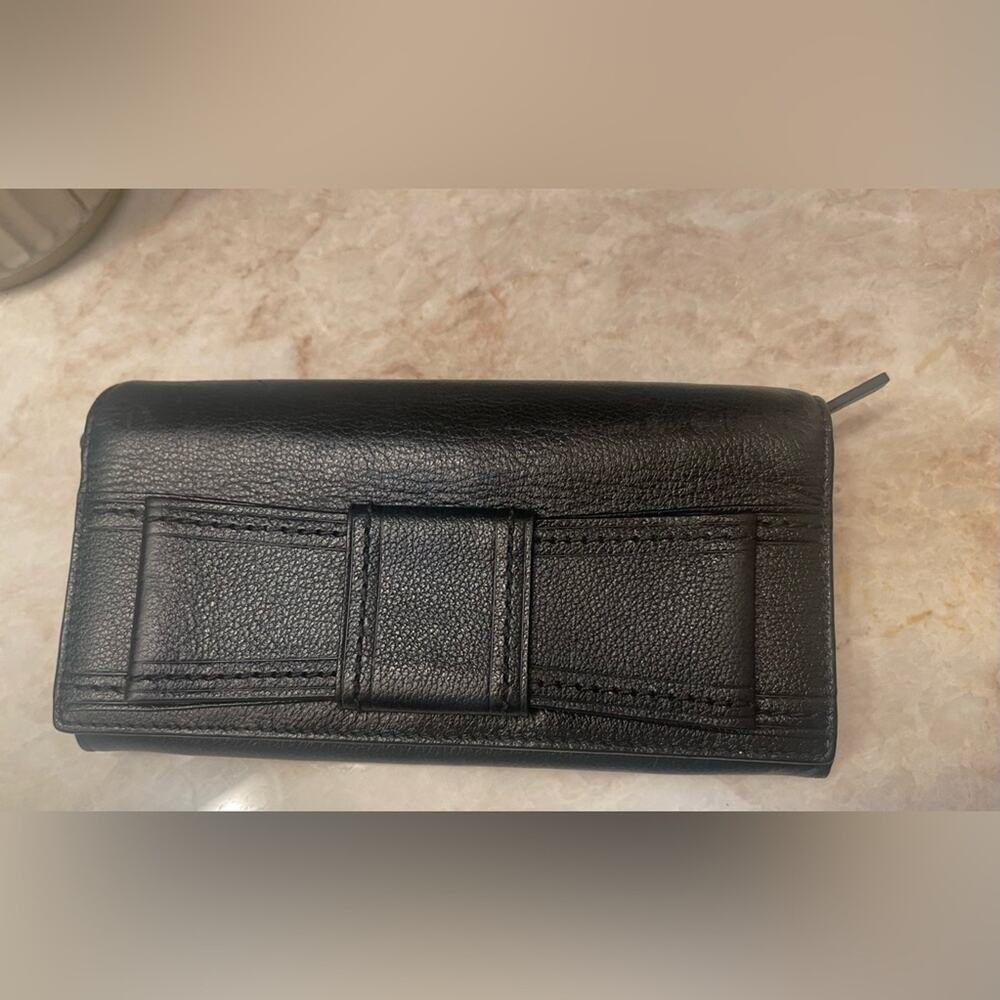 Kate Spade Black Leather Wristlet wallet clutch
